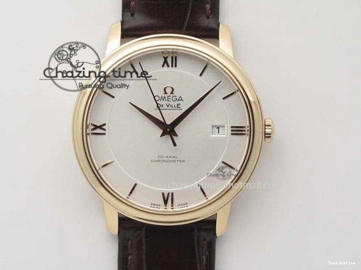 0207 Fashionable De Ville Prestige Real Power Reserve SS TW 1:1 Best Edition White Dial Blue Markers On Leather Strap A 8094